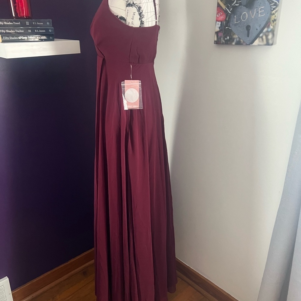 Birdy Grey Wine Colored Kaia Bridesmaid Prom Gown NWT - Picture 5 of 9
